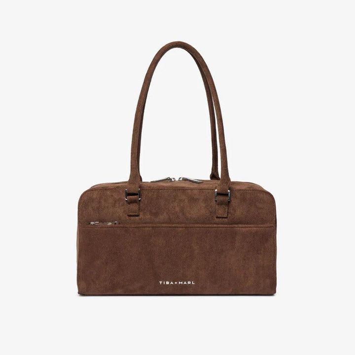 TIBA + MARL Riley - Brown Faux Suede-Changing Bags-Brown Faux Suede- | Natural Baby Shower