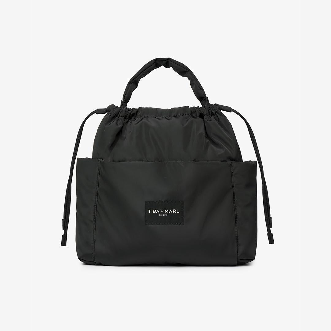 TIBA + MARL Luna Drawstring Tote Changing Bag - Black-Changing Bags-Black- | Natural Baby Shower