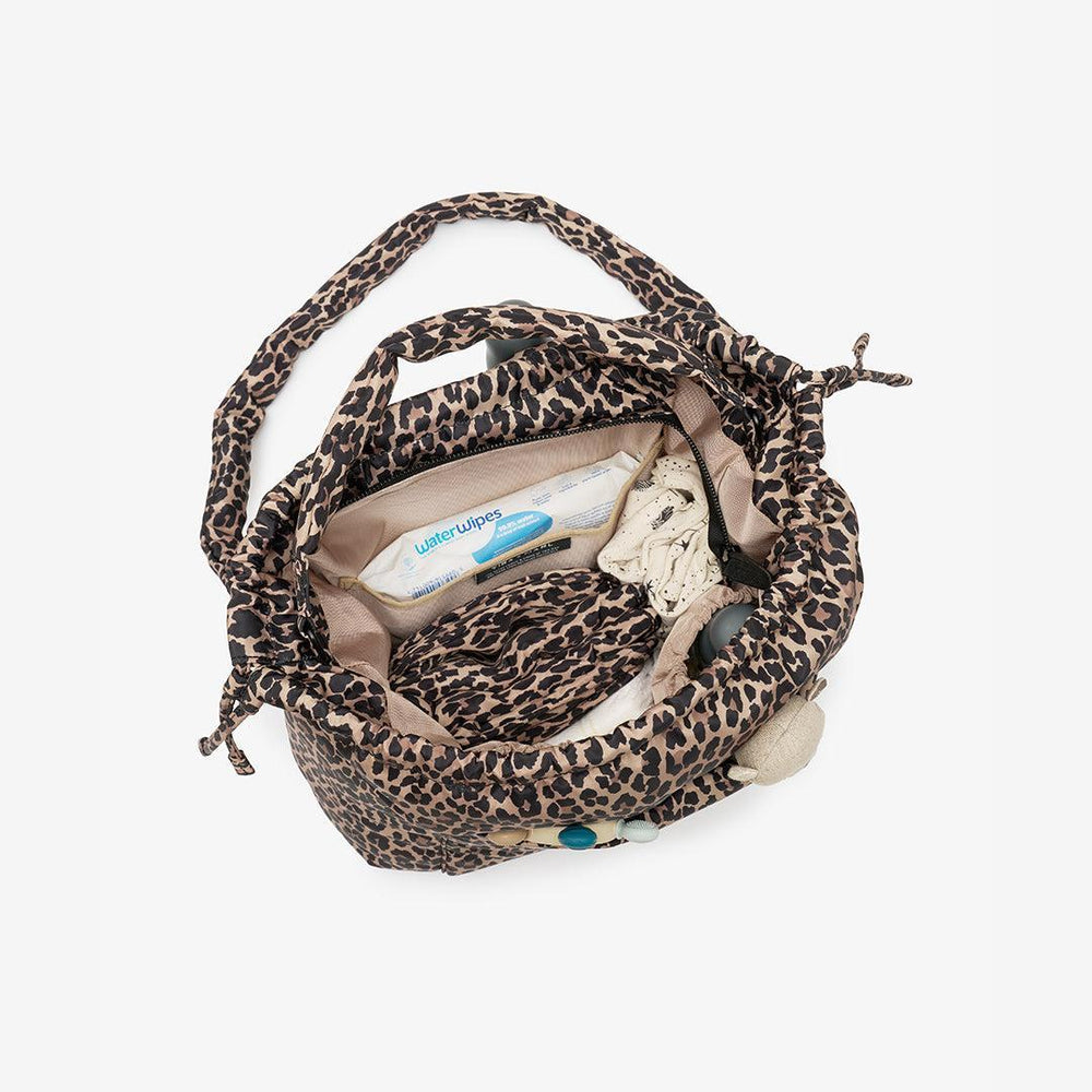 TIBA + MARL Luna Drawstring Tote Changing Bag - Leopard-Changing Bags-Leopard- | Natural Baby Shower