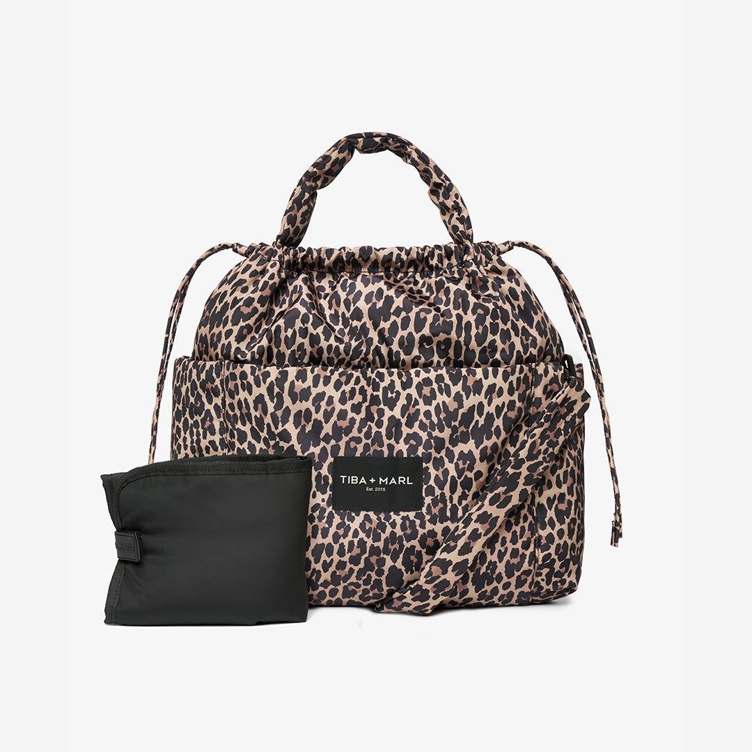 TIBA + MARL Luna Drawstring Tote Changing Bag - Leopard-Changing Bags-Leopard- | Natural Baby Shower