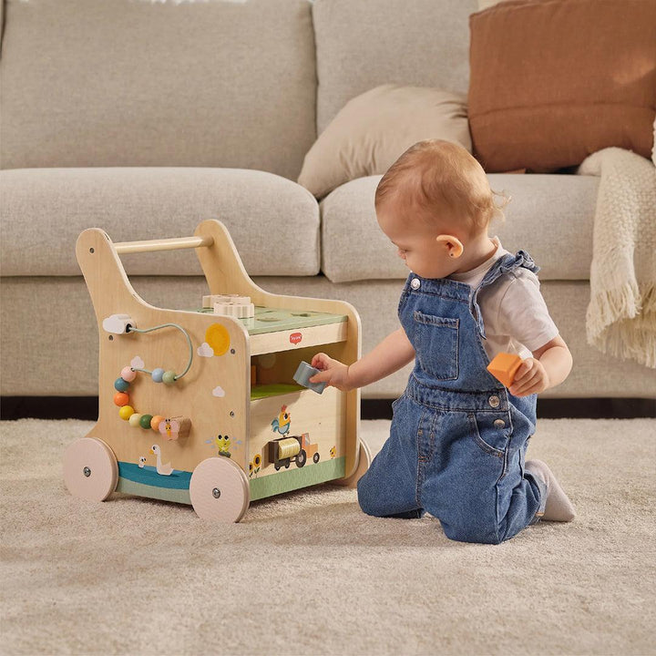 Tiny Love Farmers Funday Push & Play Wooden Walk Behind-Push-Alongs- | Natural Baby Shower