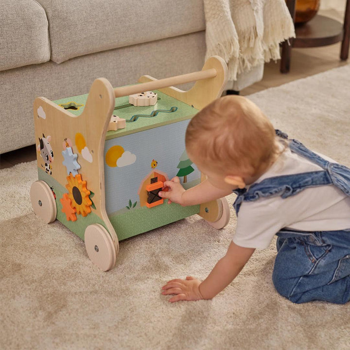 Tiny Love Farmers Funday Push & Play Wooden Walk Behind-Push-Alongs- | Natural Baby Shower