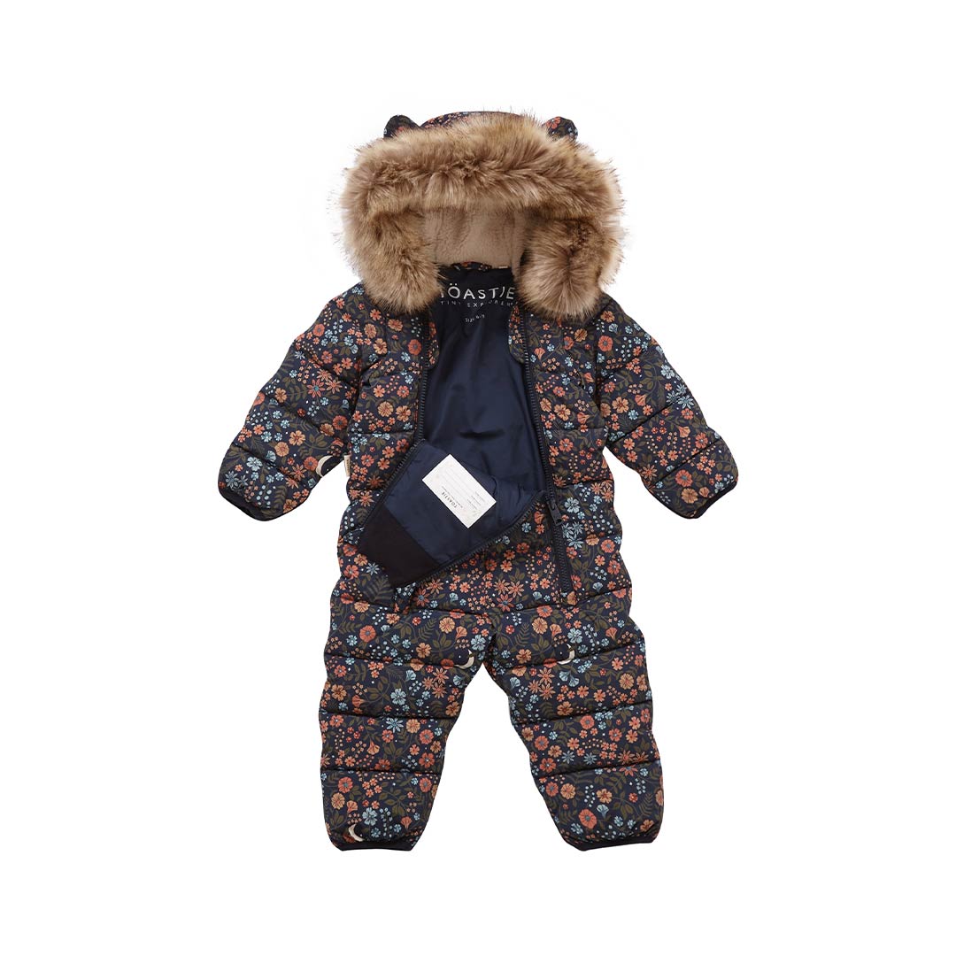 TOASTIE Eco-Fill Fur Trim Onesie - Floral Nightscape-Snowsuits-Floral Nightscape-6-18m | Natural Baby Shower