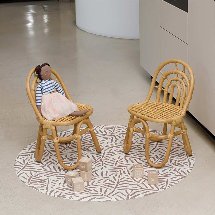 Toddlekind Leaves Highchair Splat Mat - Tan-Weaning Mats- | Natural Baby Shower