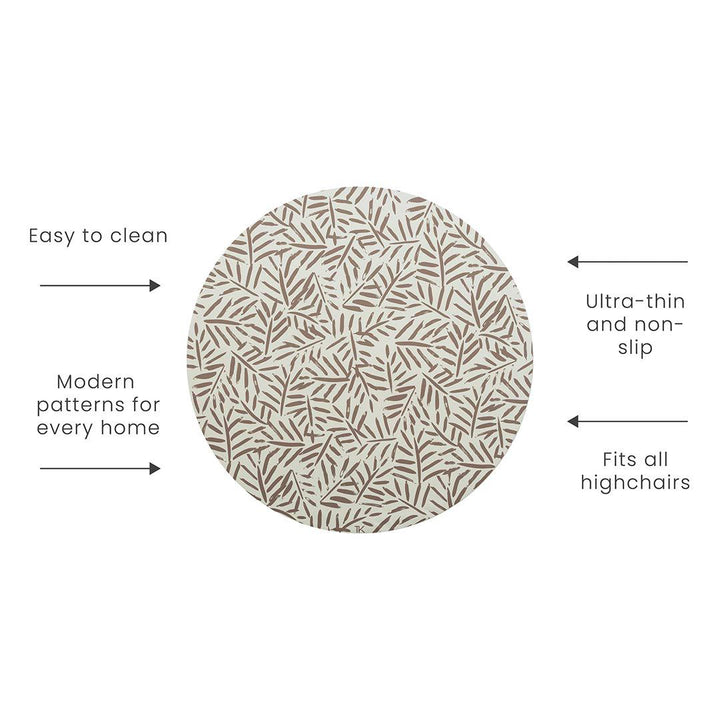 Toddlekind Leaves Highchair Splat Mat - Tan-Weaning Mats- | Natural Baby Shower