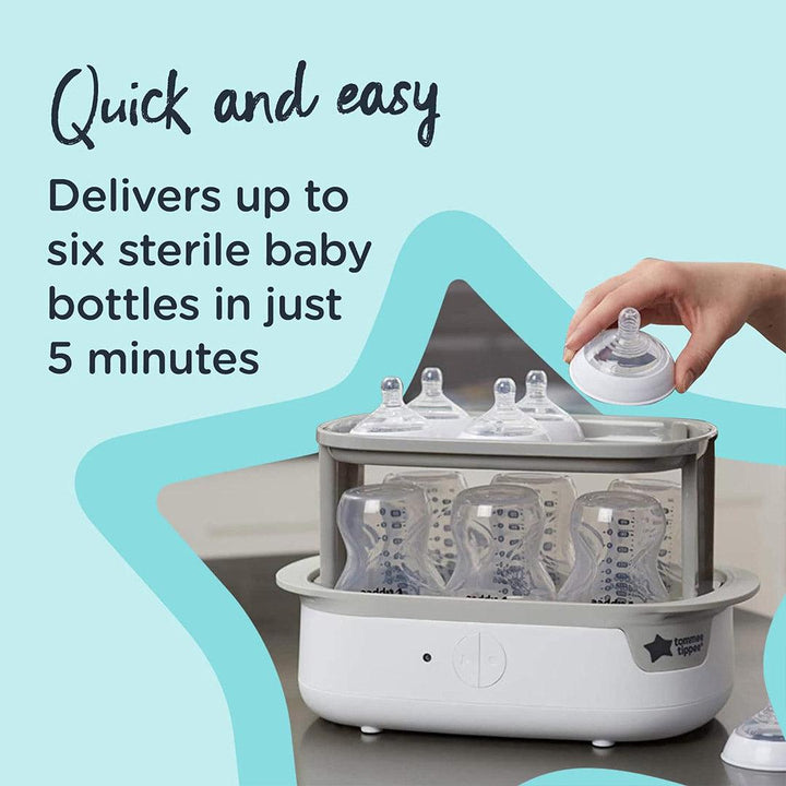 Tommee Tippee Electric Steam Steriliser - White-Sterilisers-White- | Natural Baby Shower