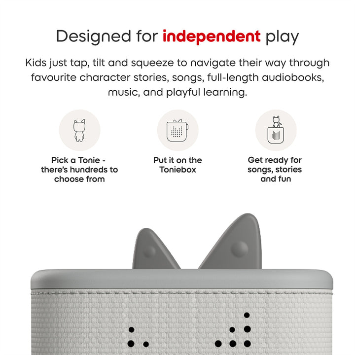 Tonies Toniebox 2 Starter Set with Creative Tonie Rubie - Grey-Audio Players-Grey- | Natural Baby Shower