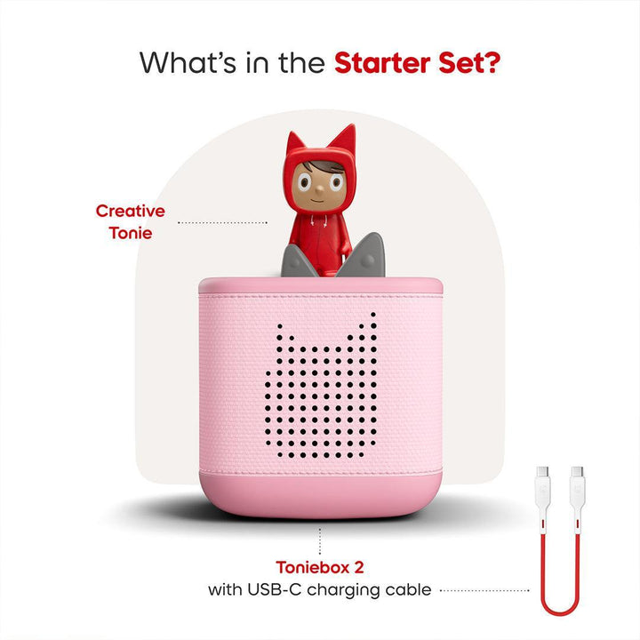 Tonies Toniebox 2 Starter Set with Creative Tonie Rubie - Pink-Audio Players-Pink- | Natural Baby Shower