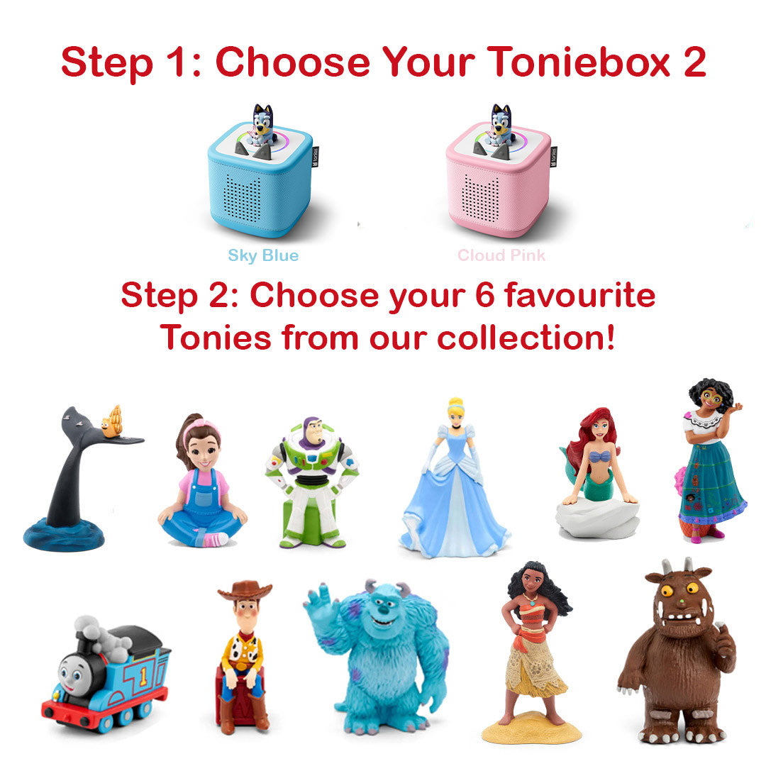 Tonies Toniebox 2 Bluey Build Your Own Bundle | Bluey + 6 Tonies-Audio Players- | Natural Baby Shower