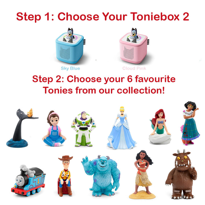 Tonies Toniebox 2 Bluey Build Your Own Bundle | Bluey + 6 Tonies-Audio Players- | Natural Baby Shower