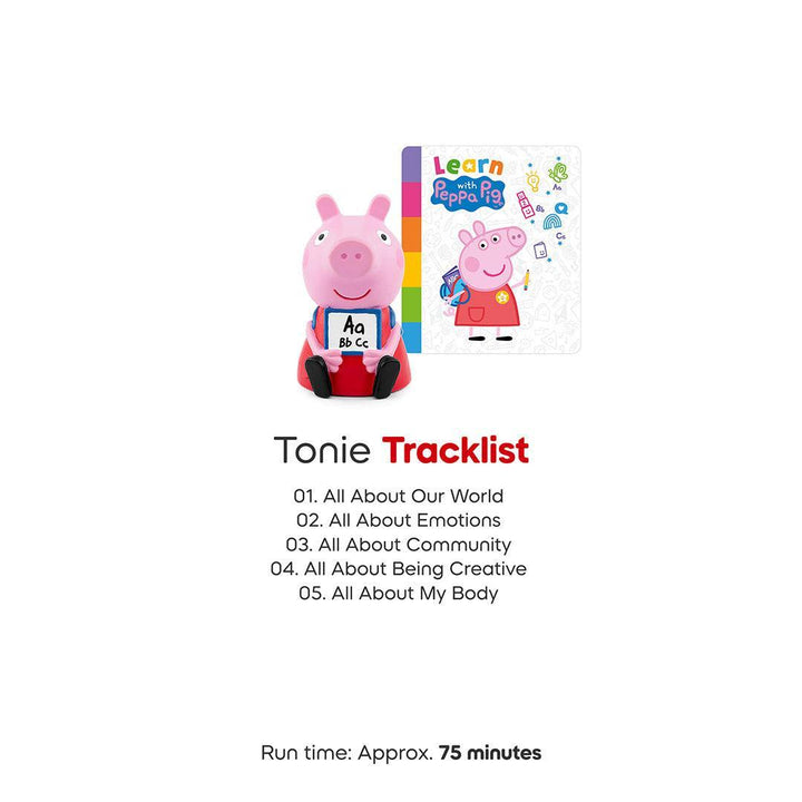 Tonies Peppa Pig - Learn With Peppa-Audio Player Cards + Characters- | Natural Baby Shower