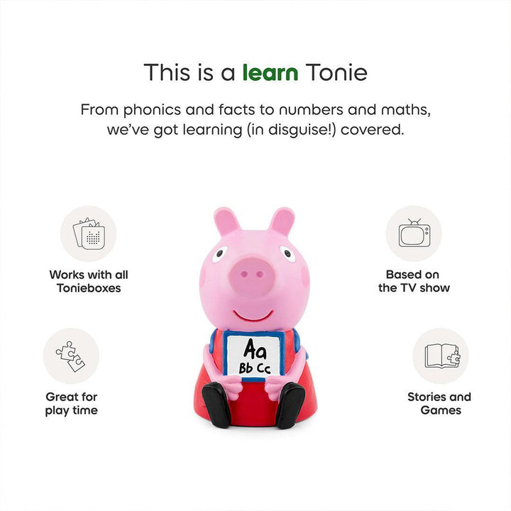 Tonies Peppa Pig - Learn With Peppa-Audio Player Cards + Characters- | Natural Baby Shower