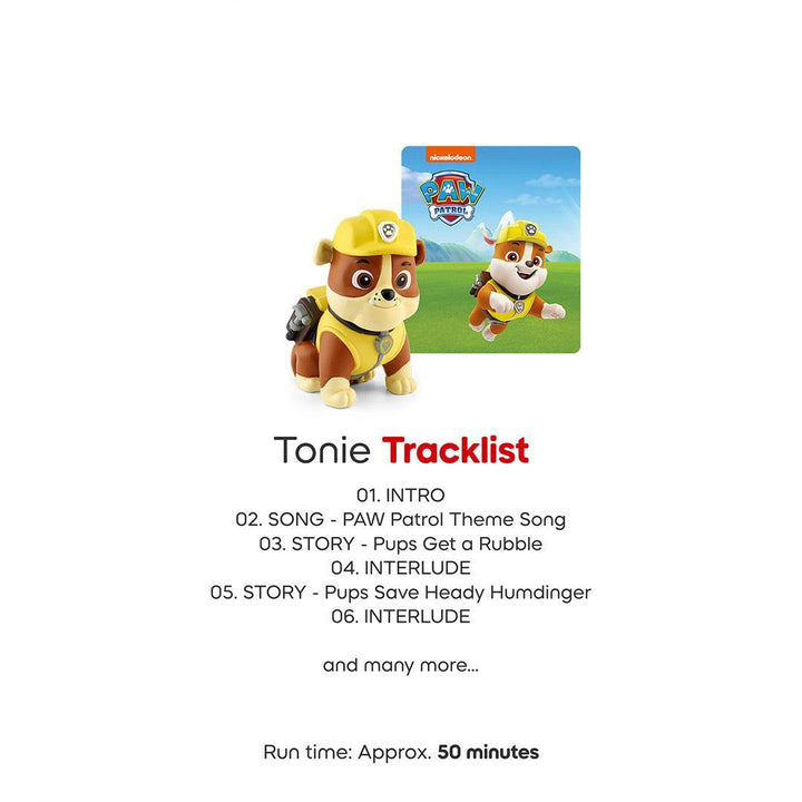 Tonies Paw Patrol - Rubble-Audio Player Cards + Characters- | Natural Baby Shower