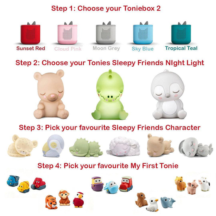 Tonies Toniebox 2 Build Your Own Bundle | Toddler Bundle-Audio Players- | Natural Baby Shower