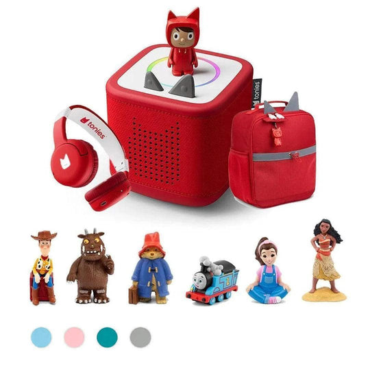 Tonies Toniebox 2 Build Your Own Bundle | 6 Tonies + Creative + Headphones + Backpack-Audio Players- | Natural Baby Shower
