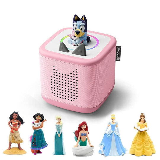 Tonies Toniebox 2 Bundle - Disney Princess (8pc)-Audio Players-Cloud Pink-Without Headphones | Natural Baby Shower