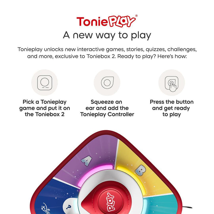 Tonies Toniebox 2 Play Set with Lion King Simba Tonie, Tonieplay Game, Tonieplay Controller - Red-Audio Players-Red- | Natural Baby Shower