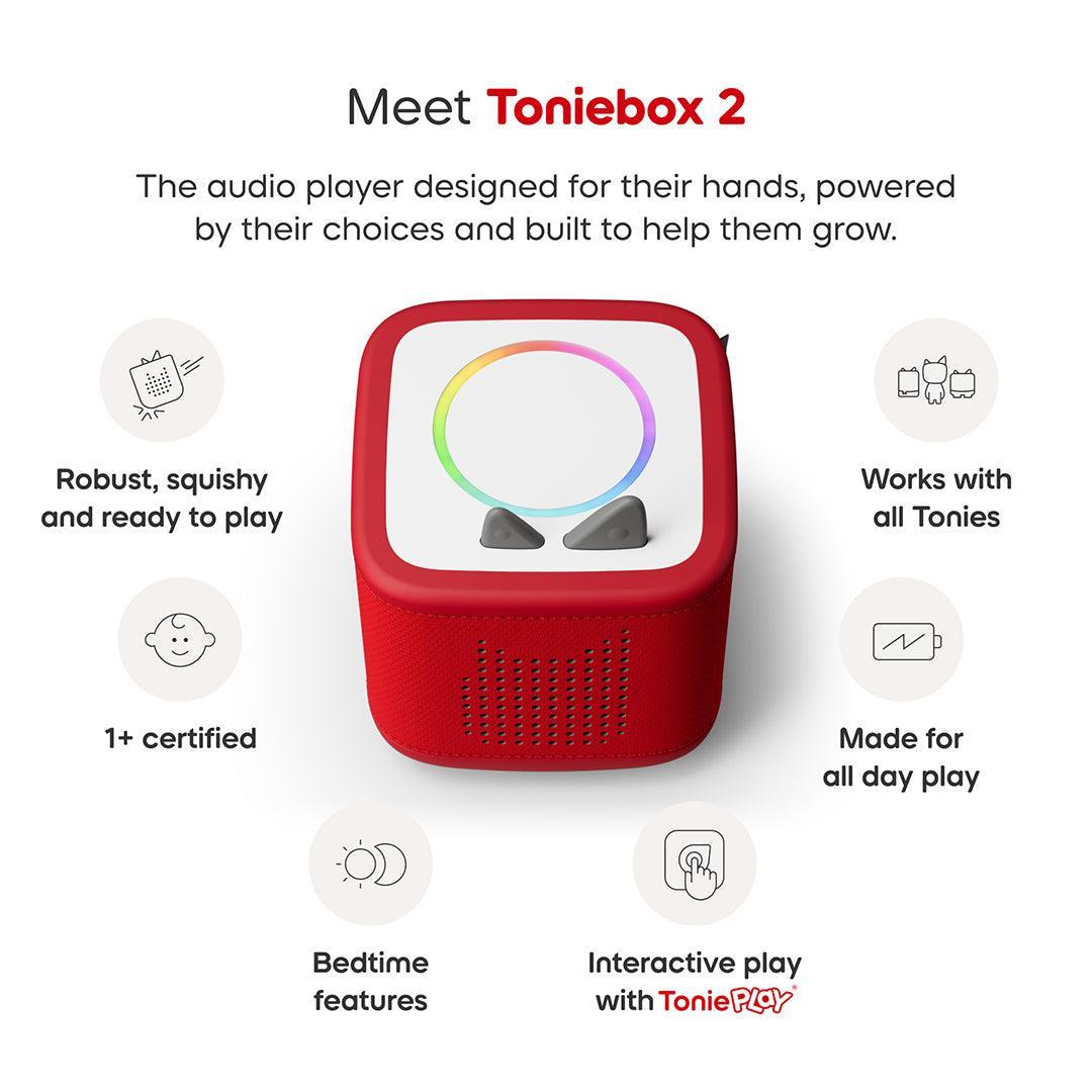 Tonies Toniebox 2 Play Set with Lion King Simba Tonie, Tonieplay Game, Tonieplay Controller - Red-Audio Players-Red- | Natural Baby Shower