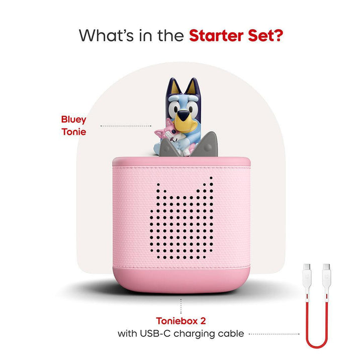 Tonies Toniebox 2 with Bluey Starter Set - Cloud Pink-Audio Players-Cloud Pink- | Natural Baby Shower