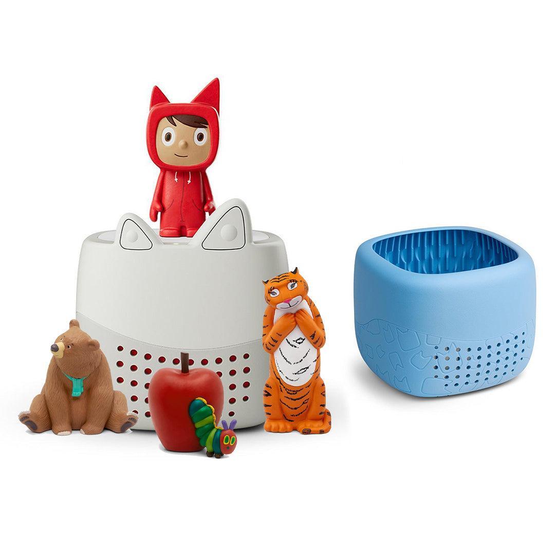 Tonies Toniebox Lite Bundle - Story Time Favourites (4pc)-Audio Players-With Arctic Blue Lite Cover- | Natural Baby Shower