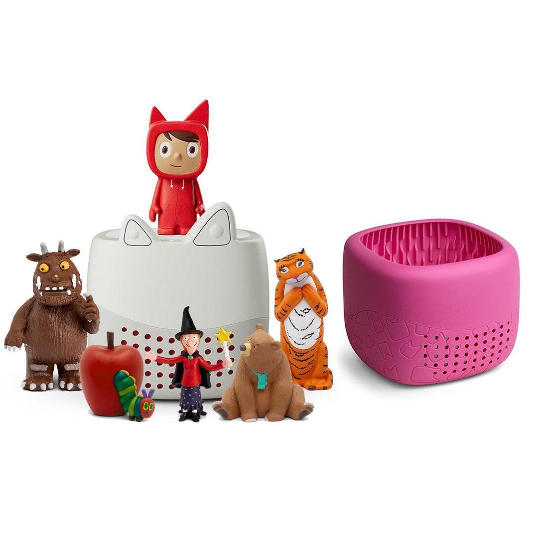 Tonies Toniebox Lite Bundle - Story Time Favourites (6pc)-Audio Players-With Berry Pink Lite Cover- | Natural Baby Shower