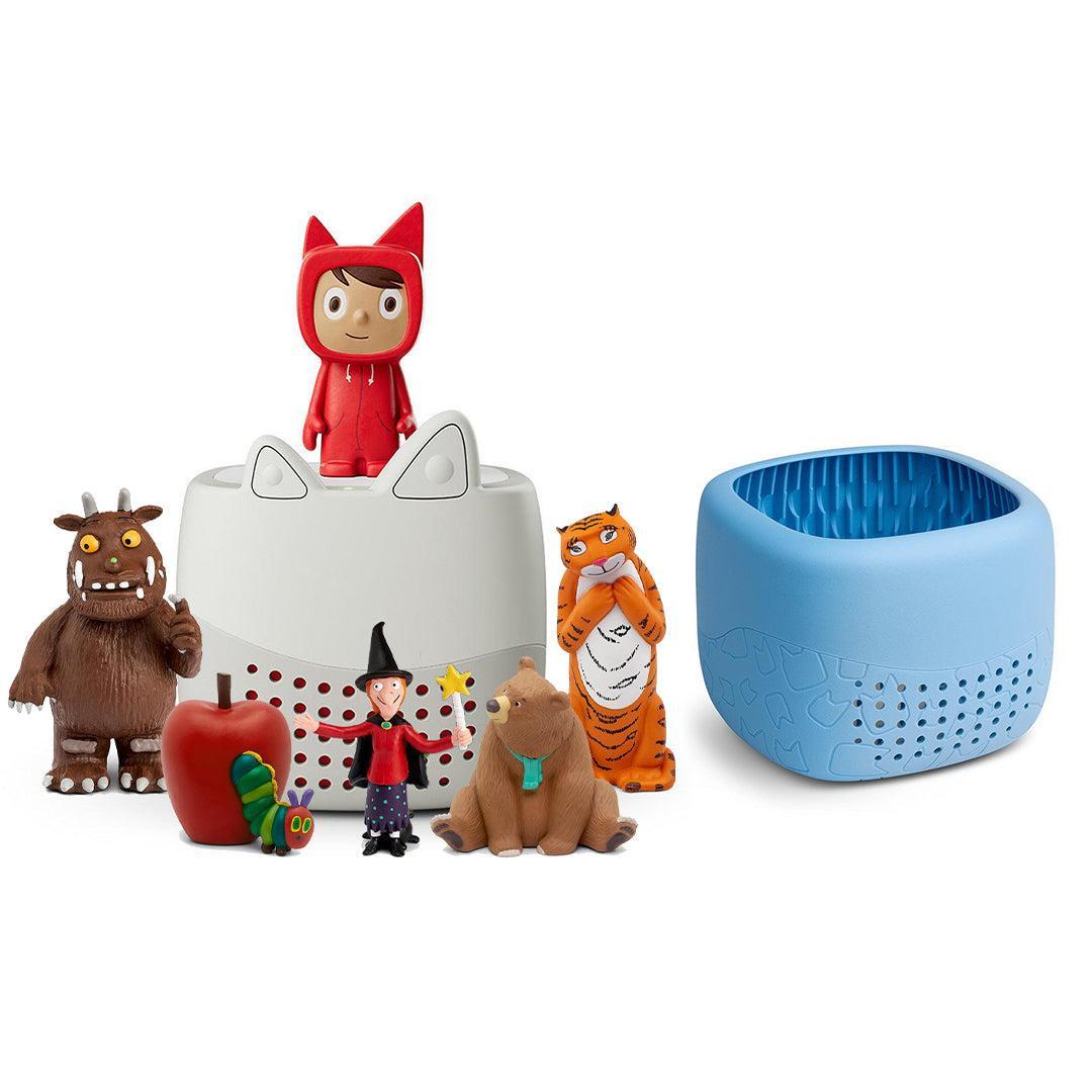 Tonies Toniebox Lite Bundle - Story Time Favourites (6pc)-Audio Players-With Arctic Blue Lite Cover- | Natural Baby Shower