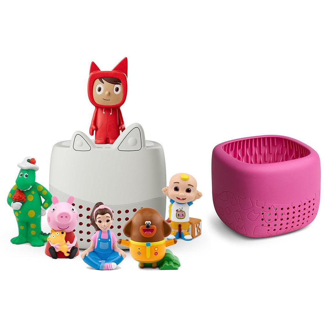 Tonies Toniebox Lite Bundle - Toddler Favourites (6pc)-Audio Players-With Berry Pink Lite Cover- | Natural Baby Shower