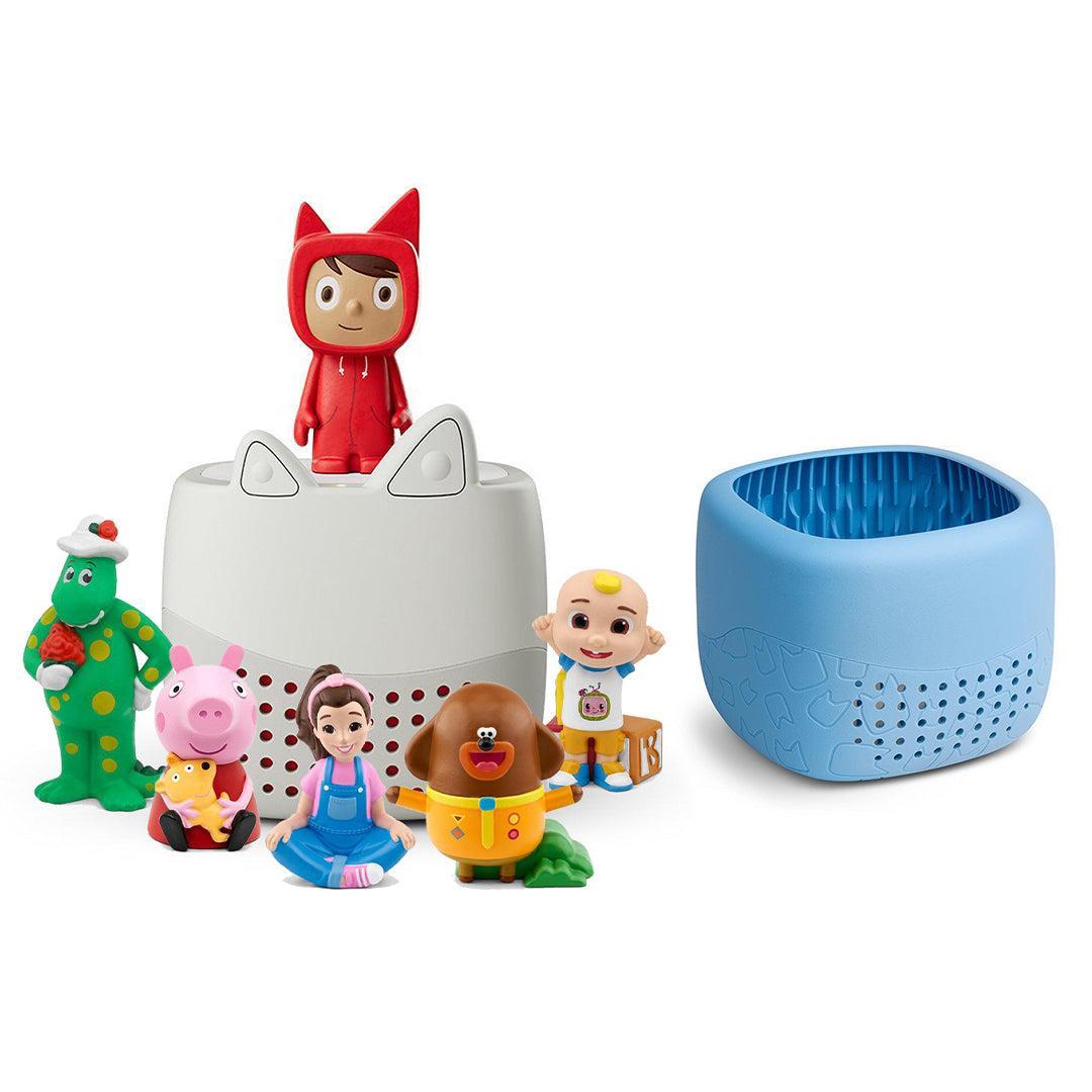 Tonies Toniebox Lite Bundle - Toddler Favourites (6pc)-Audio Players-With Arctic Blue Lite Cover- | Natural Baby Shower