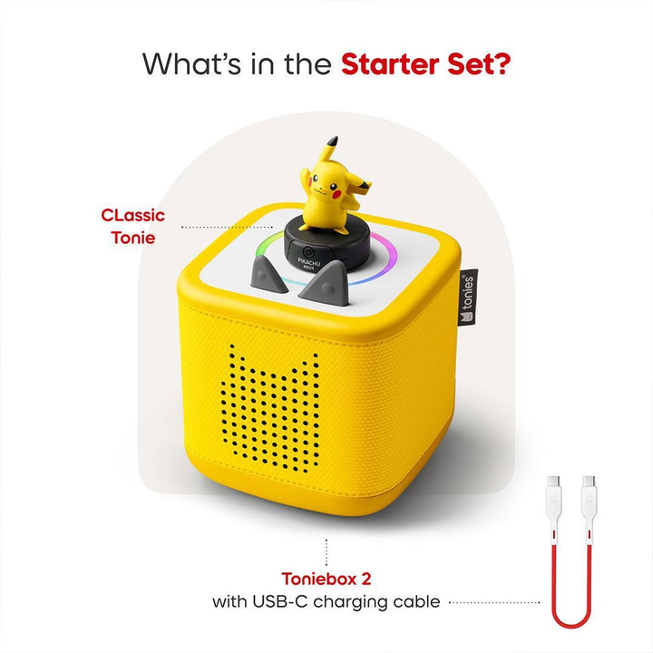 Tonies Toniebox 2 Starter Set with Pikachu Tonie - Yellow-Audio Players-Yellow- | Natural Baby Shower