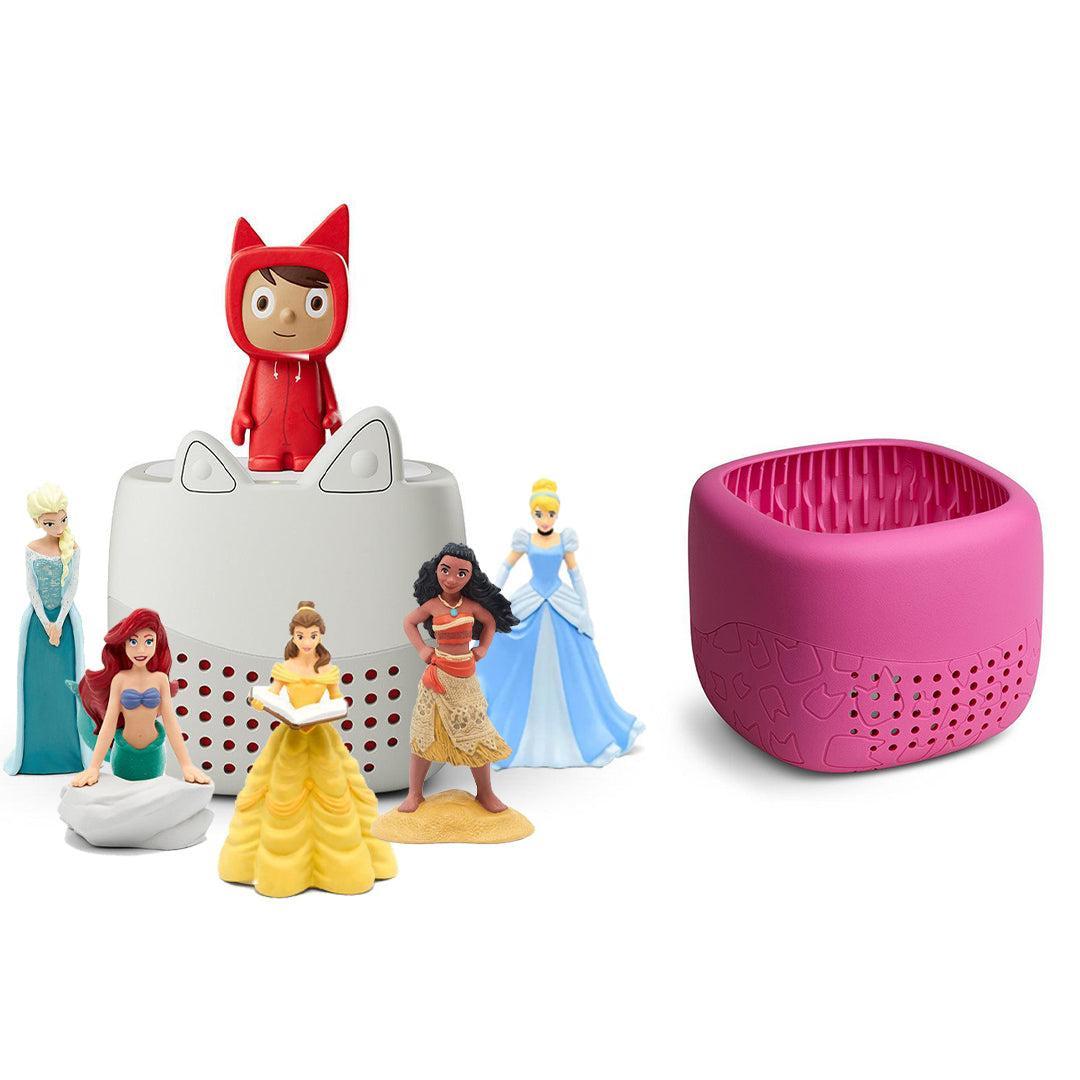 Tonies Toniebox Lite Bundle - Disney Princess (6pc)-Audio Players-With Berry Pink Lite Cover- | Natural Baby Shower