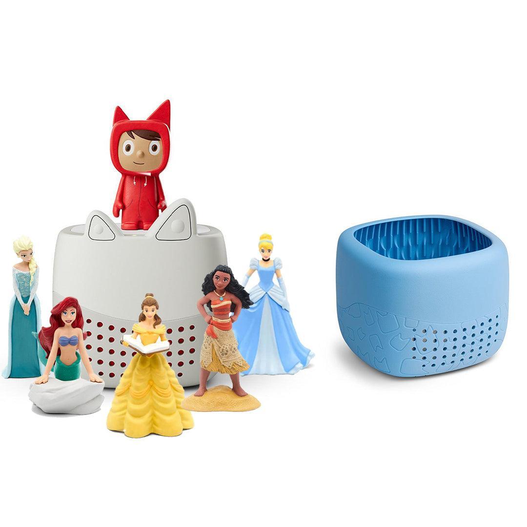 Tonies Toniebox Lite Bundle - Disney Princess (6pc)-Audio Players-With Arctic Blue Lite Cover- | Natural Baby Shower