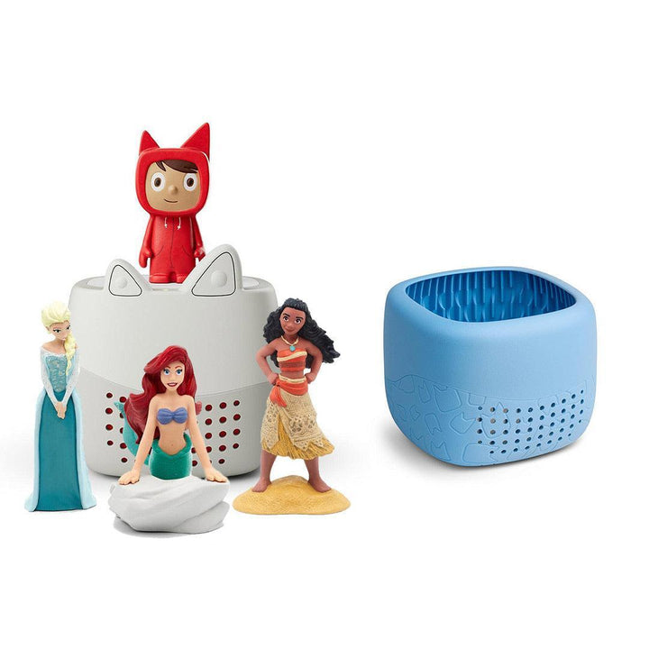 Tonies Toniebox Lite Bundle - Disney Princess (4pc)-Audio Players-With Arctic Blue Lite Cover- | Natural Baby Shower