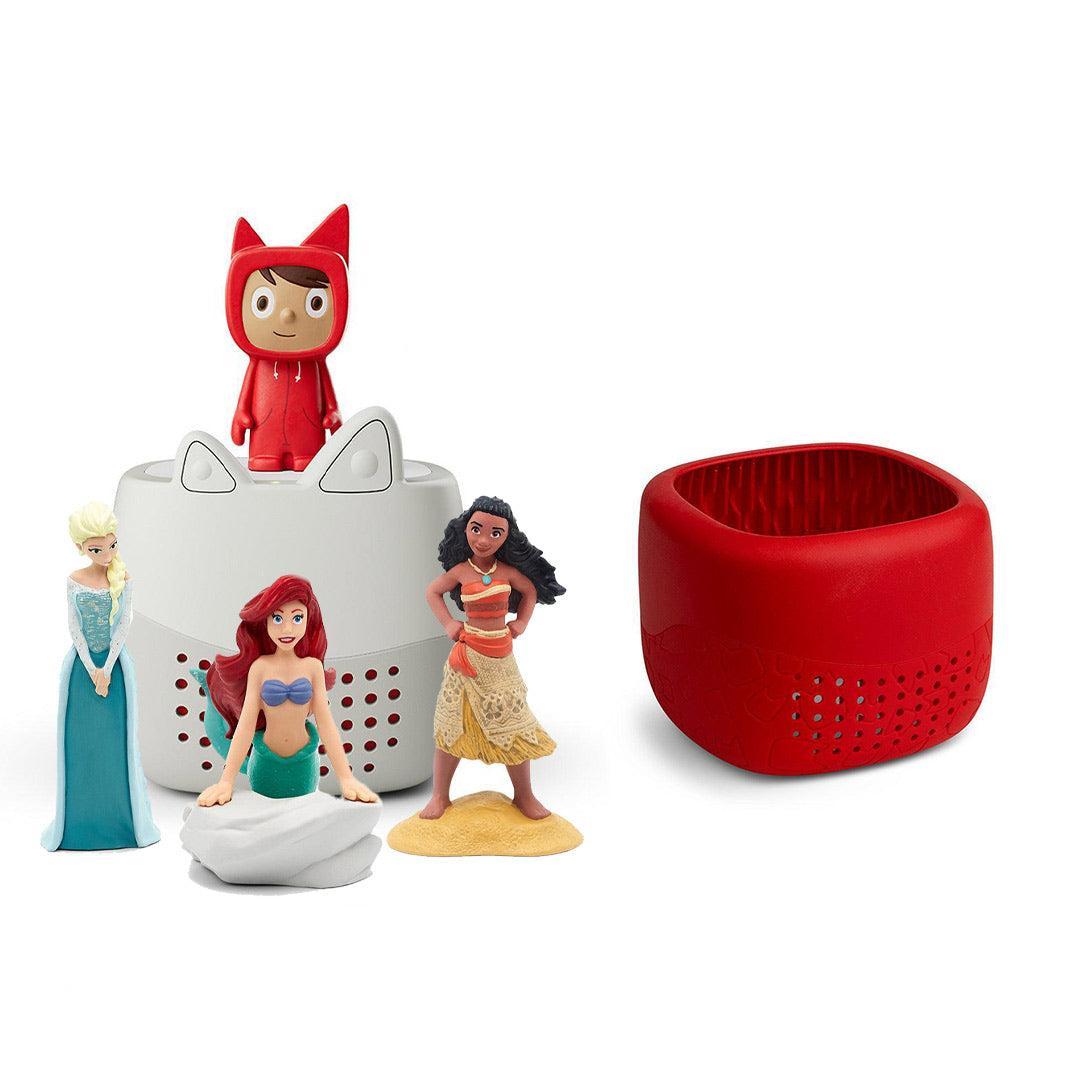 Tonies Toniebox Lite Bundle - Disney Princess (4pc)-Audio Players-With Sunset Red Lite Cover- | Natural Baby Shower