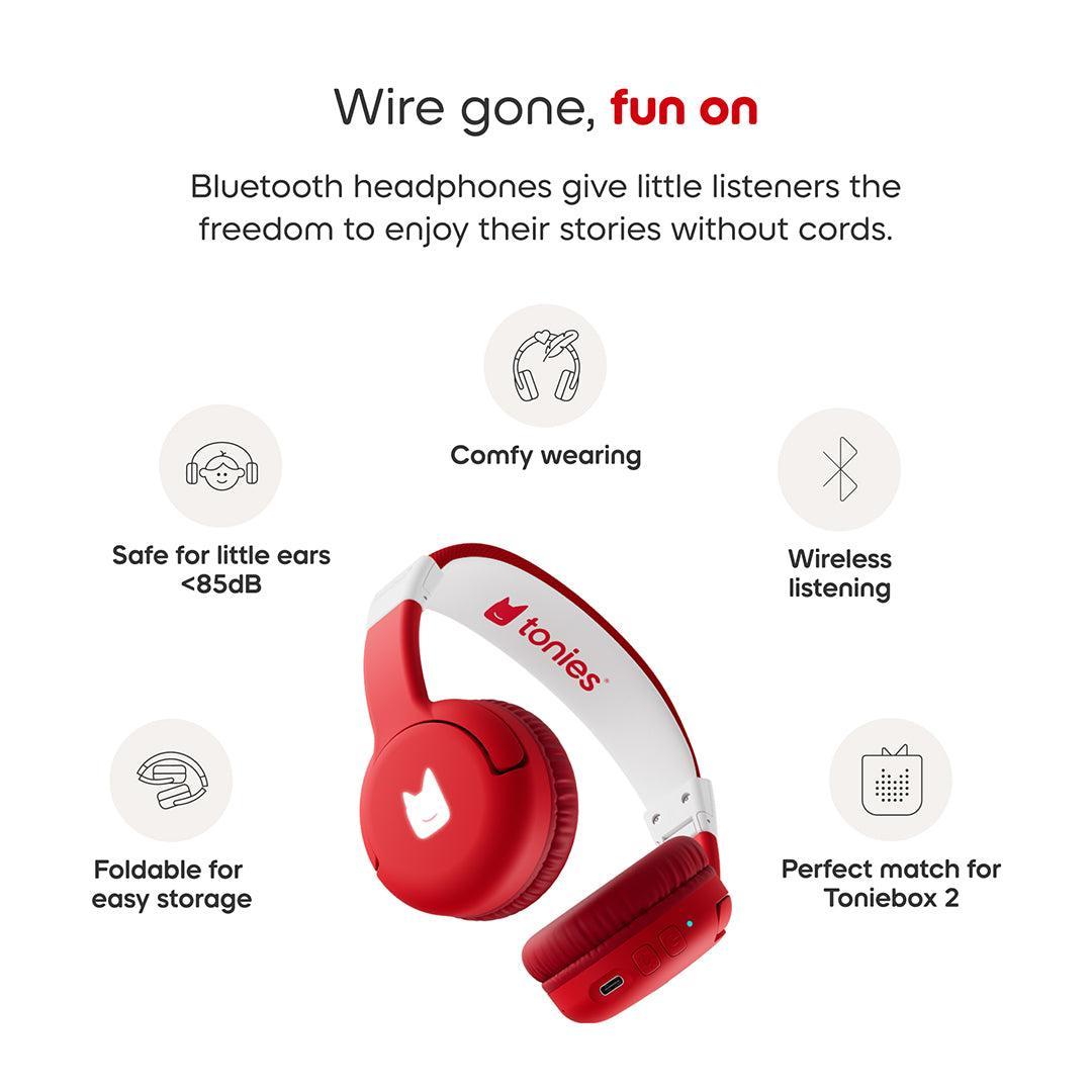 Tonies Toniebox 2 Bluetooth Headphones - Red-Audio Player Accessories-Red- | Natural Baby Shower