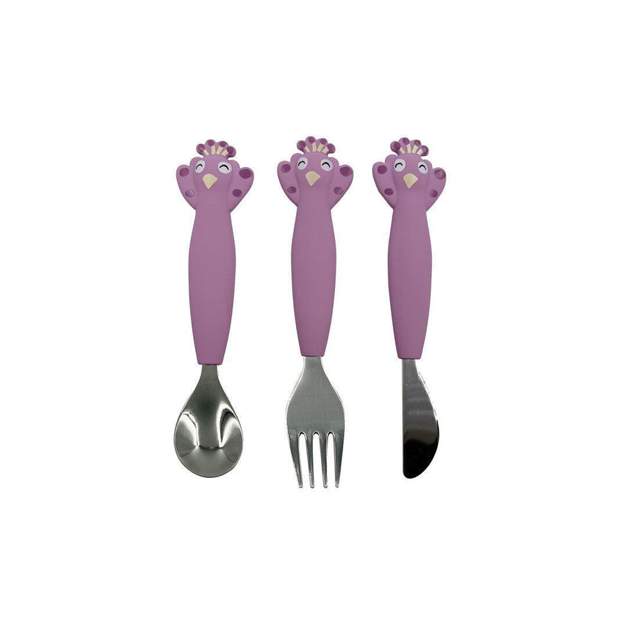 Trixie Silicone Cutlery Set 3-Pack - Mrs. Peacock-Cutlery-Mrs. Peacock- | Natural Baby Shower