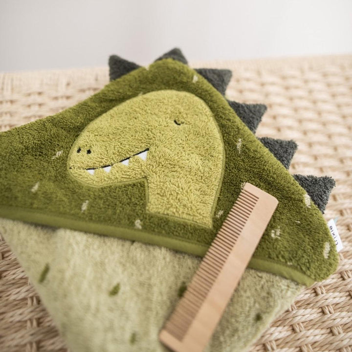 Trixie Hooded Towel - Mr Dino-Bath Towels- | Natural Baby Shower