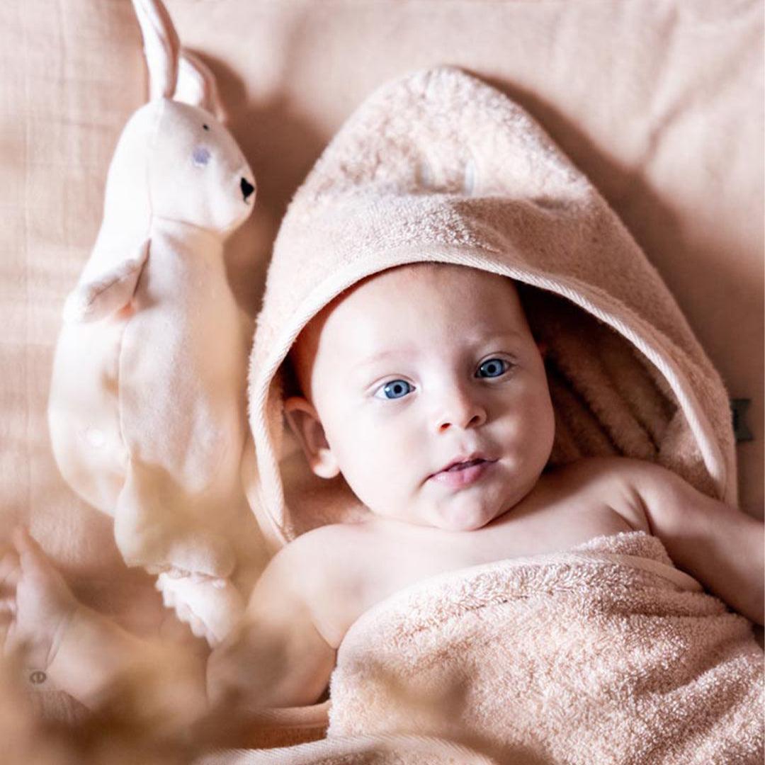 Trixie Hooded Towel - Aura Rabbit-Bath Towels-Aura Rabbit-75x75cm | Natural Baby Shower