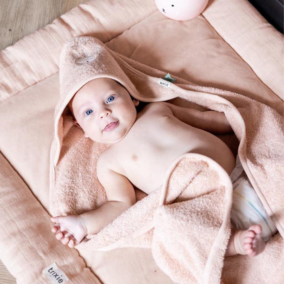 Trixie Hooded Towel - Aura Rabbit-Bath Towels-Aura Rabbit-75x75cm | Natural Baby Shower