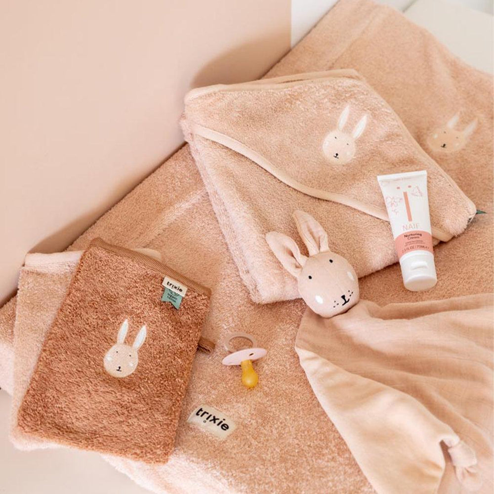 Trixie Hooded Towel - Aura Rabbit-Bath Towels-Aura Rabbit-75x75cm | Natural Baby Shower
