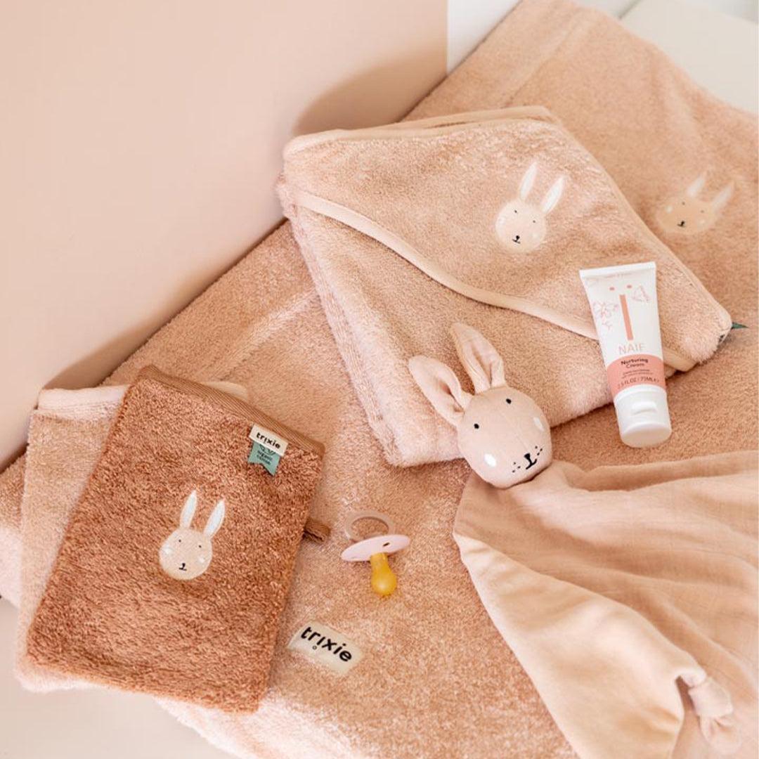 Trixie Hooded Towel - Aura Rabbit-Bath Towels-Aura Rabbit-75x75cm | Natural Baby Shower
