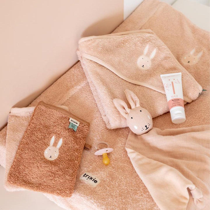 Trixie Hooded Towel - Aura Rabbit-Bath Towels-Aura Rabbit-75x75cm | Natural Baby Shower