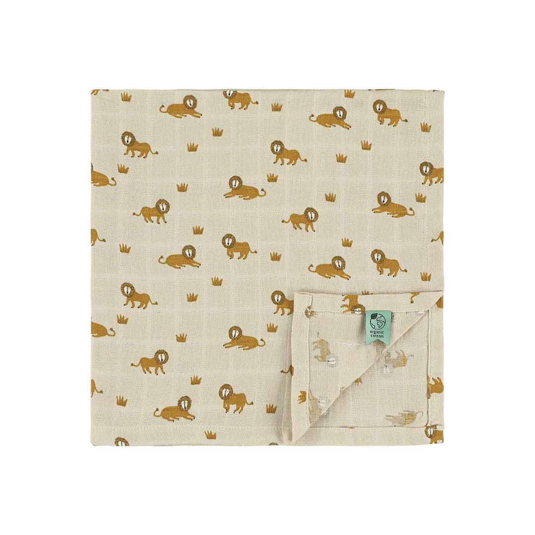 Trixie Muslin Cloths 3 Pack Mix - Lively Lion-Muslin Squares-Lively Lion-55x55cm | Natural Baby Shower