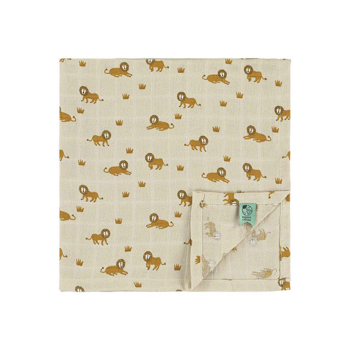 Trixie Muslin Cloths 3 Pack Mix - Lively Lion-Muslin Squares-Lively Lion-55x55cm | Natural Baby Shower