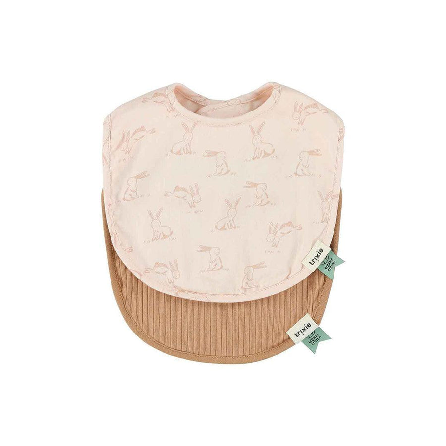 Trixie Newborn Bib 2 Pack Mix - Rosy Rabbit-Bibs-Rosy Rabbit- | Natural Baby Shower