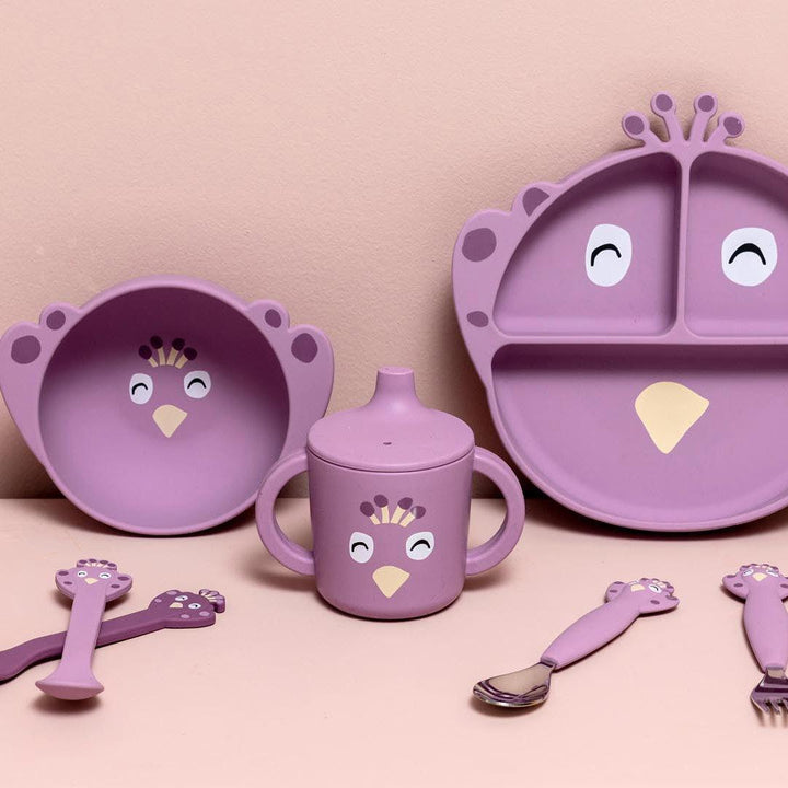 Trixie Silicone Bowl with Suction - Mrs. Peacock-Plates-Mrs. Peacock- | Natural Baby Shower