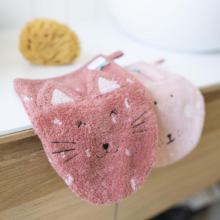 Trixie Washcloths - 2 Pack - Mrs Cat + Mrs Rabbit-Washcloths-Mrs Cat + Mrs Rabbit- | Natural Baby Shower