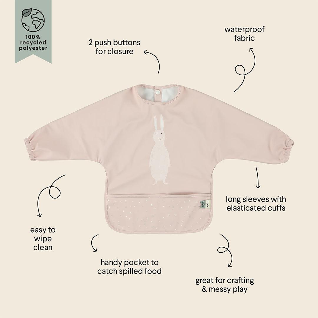 Trixie Waterproof Long Sleeve Bib - Mrs. Rabbit-Bibs-Mrs. Rabbit- | Natural Baby Shower