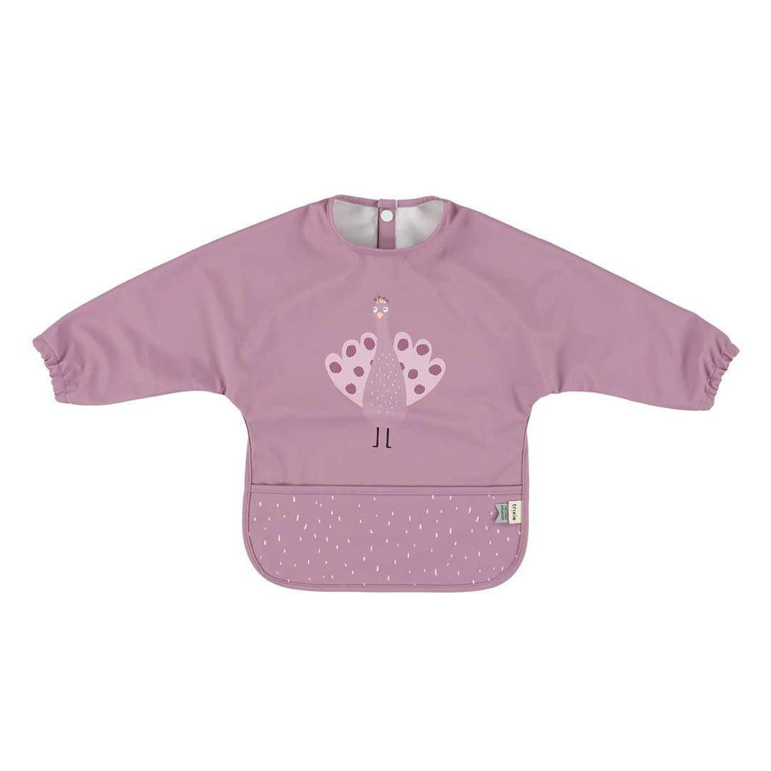 Trixie Waterproof Long Sleeve Bib - Mrs. Peacock-Bibs-Mrs. Peacock- | Natural Baby Shower