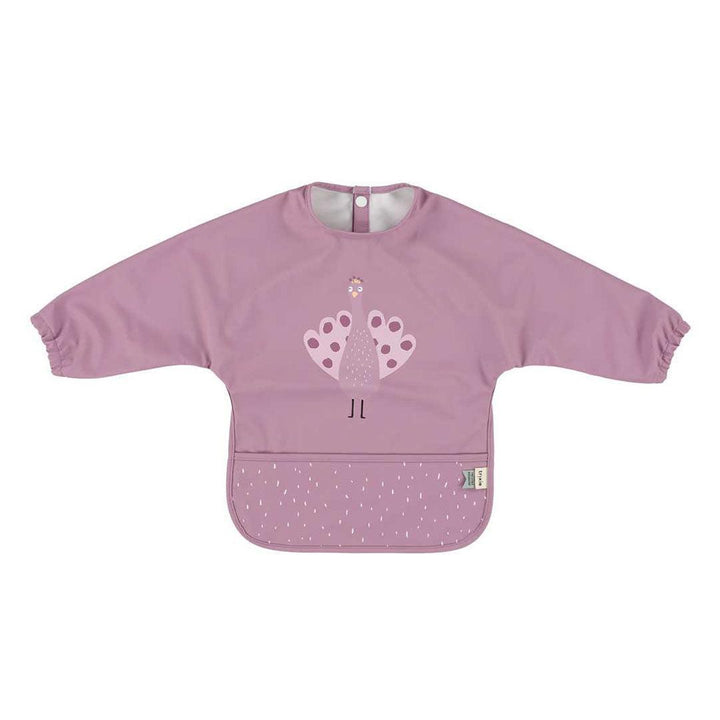 Trixie Waterproof Long Sleeve Bib - Mrs. Peacock-Bibs-Mrs. Peacock- | Natural Baby Shower