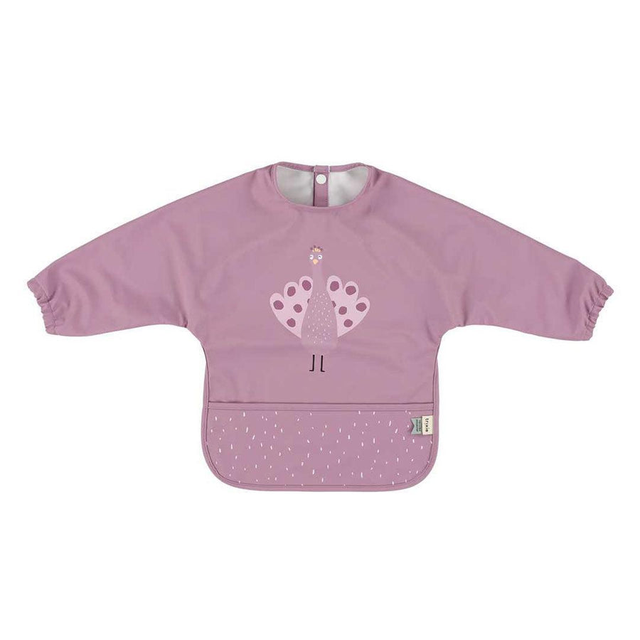 Trixie Waterproof Long Sleeve Bib - Mrs. Peacock-Bibs-Mrs. Peacock- | Natural Baby Shower